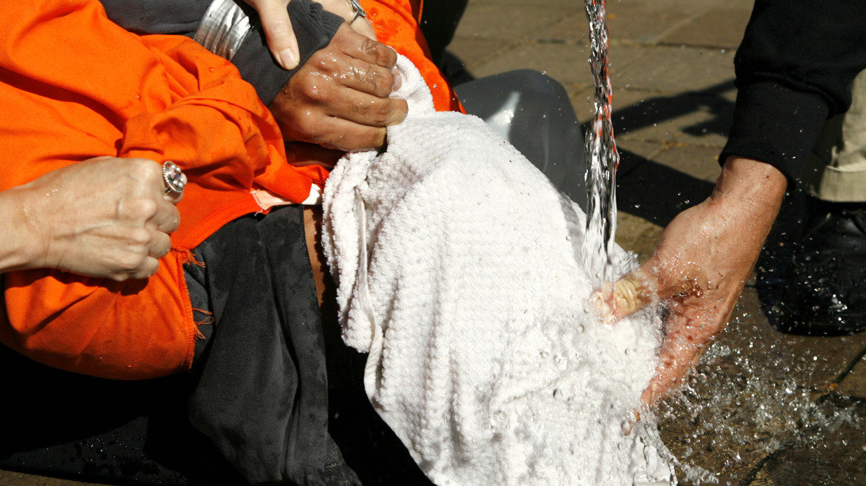 waterboarding protesters