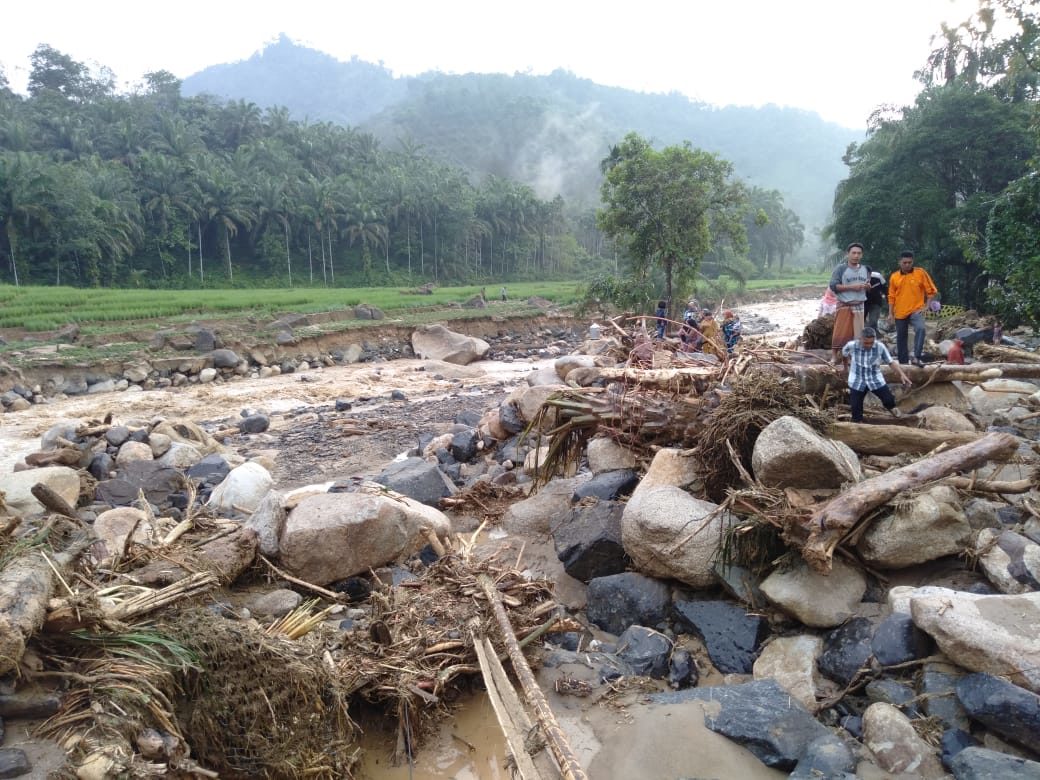 Floods North Labuhan Batu Regency, North Sumatra, Indonesia 29 December 2019.