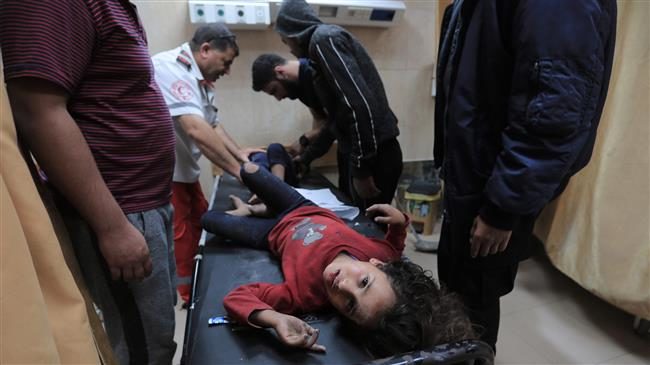 Click to enlarge Wounded child in Palestine