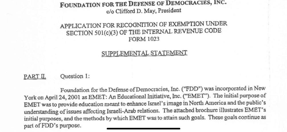 Click to enlarge Foundation for Defense of Democracies Israel