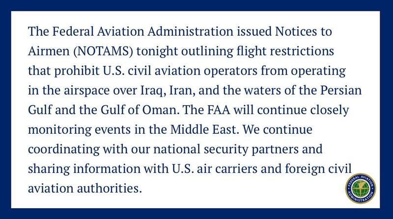 Click to enlarge FAA flight ban iraq missiles