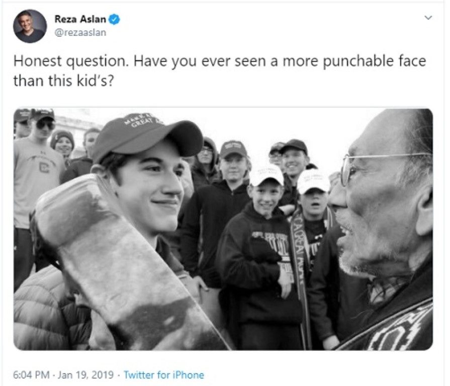 reza aslan nick sandmann tweet