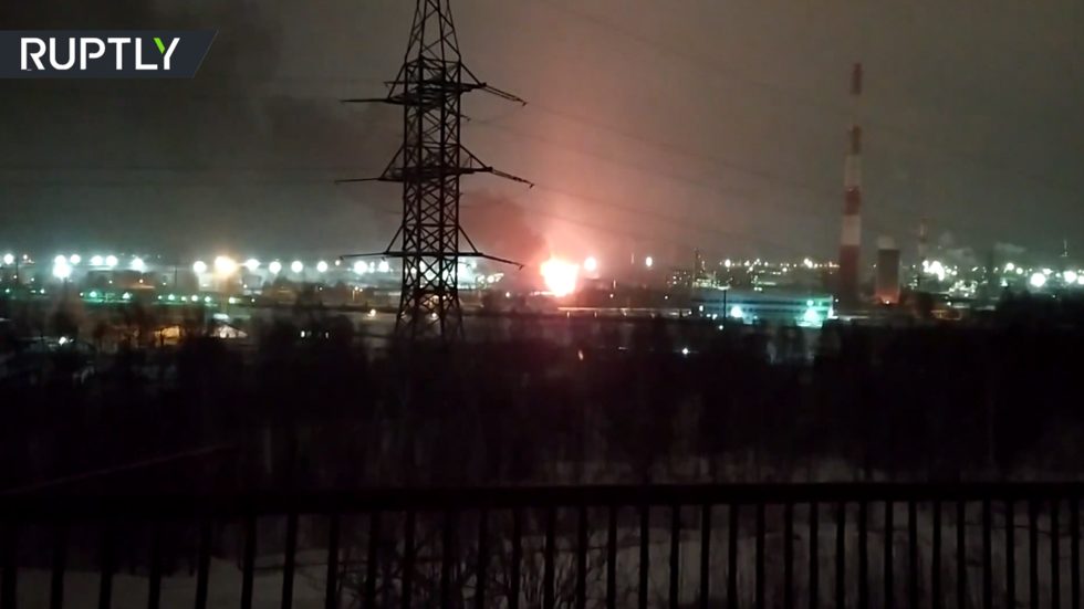 refinery explosion fire Komi republic
