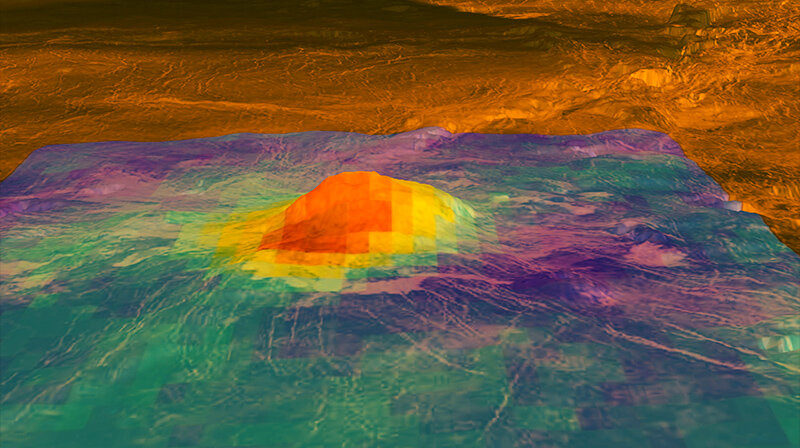 volcanic peak Idunn Mons on Venus