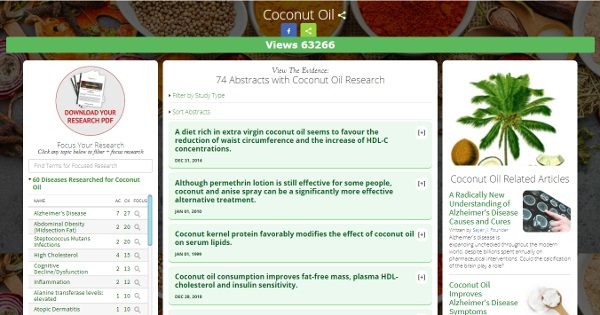 Coconut oil data base