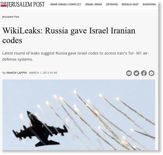 Jerusalem Post TOR-M1 codes Russia Iran