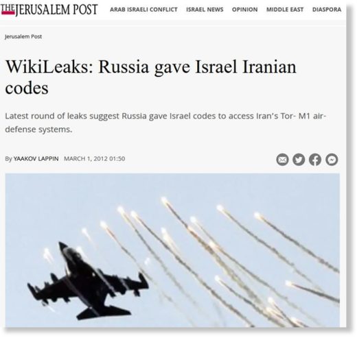 Click to enlarge Jerusalem Post TOR-M1 codes Russia Iran