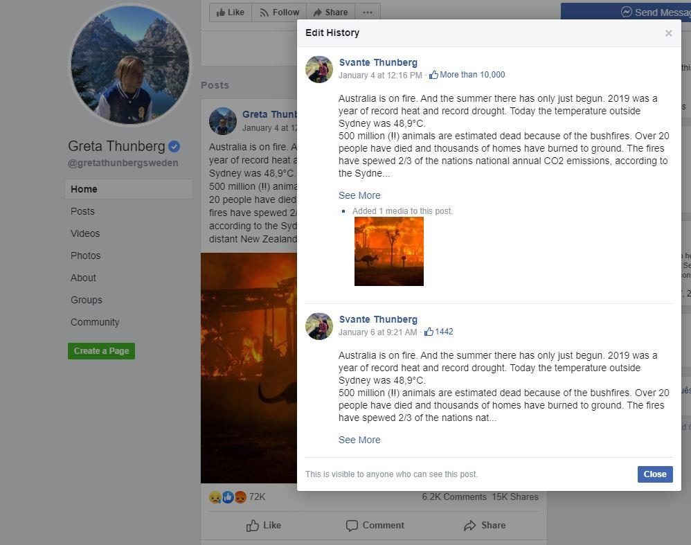 Click to enlarge Svante Thunberg posting as Greta Thunberg