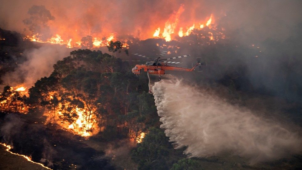 Australian bushfire near Bairnsdale