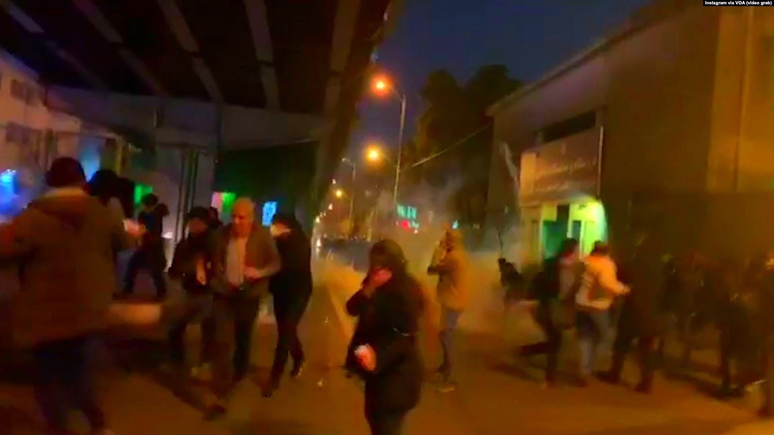 iran student protest teargas