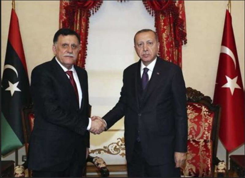 Click to enlarge Fayez al-Sarraj Erdogan libya turkwey