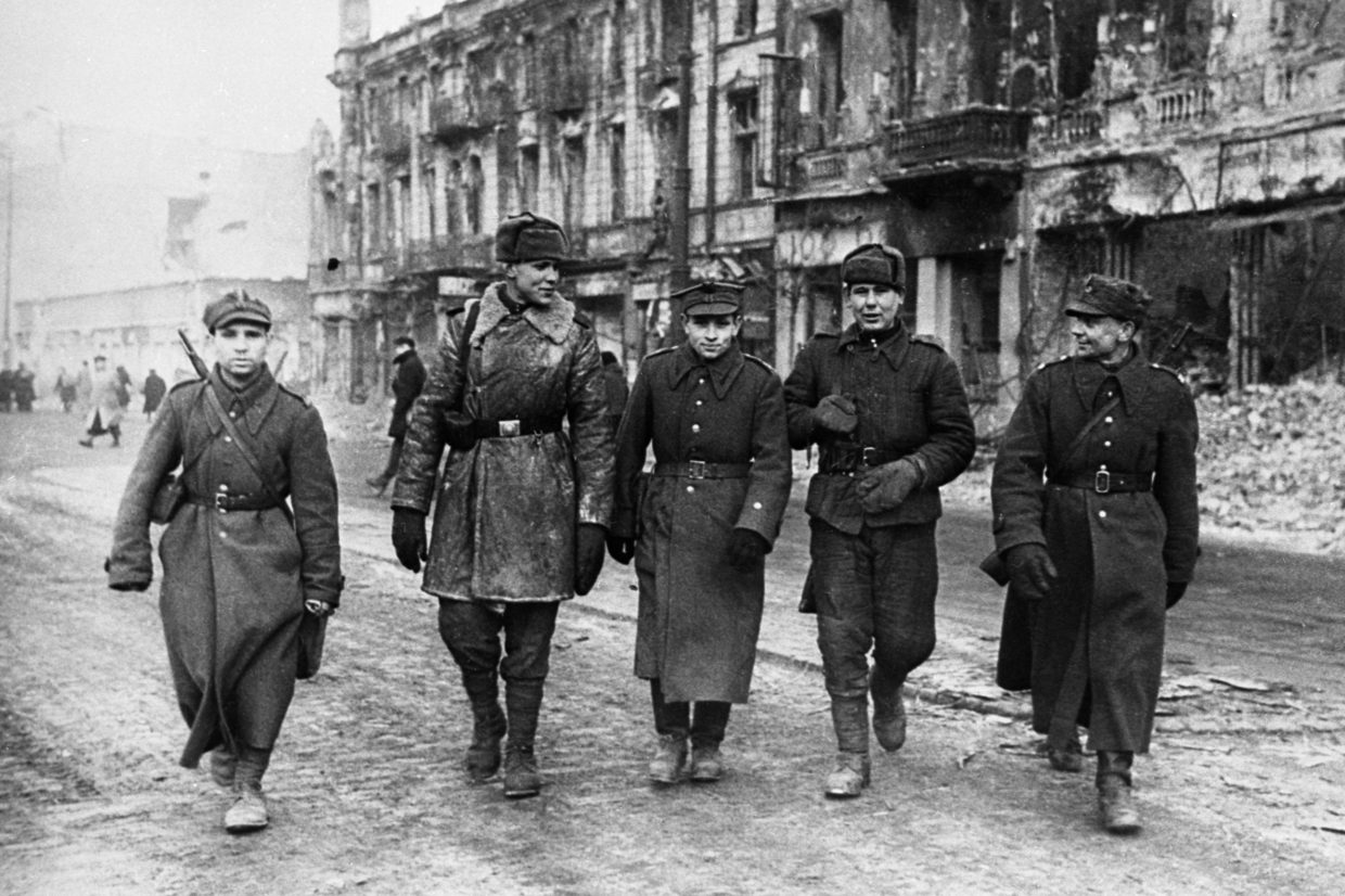 Soviet Polish troops Warsaw