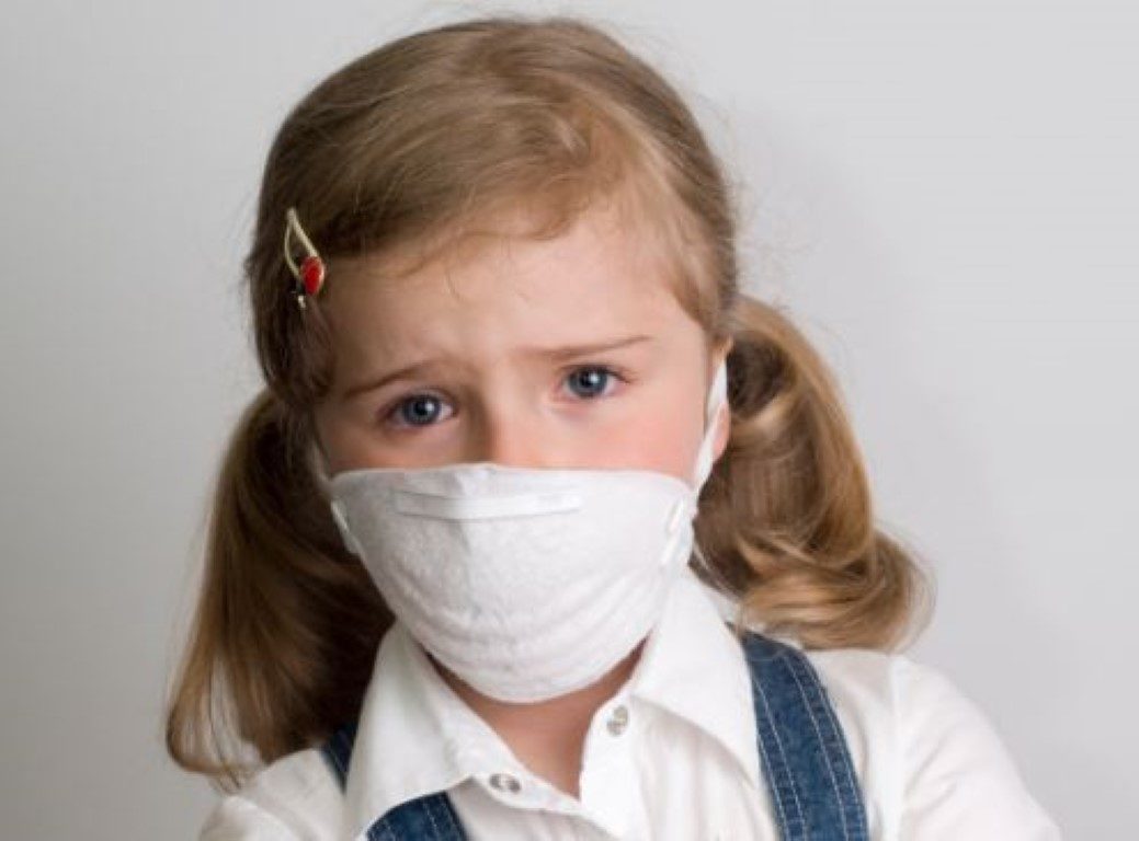 sick girl medical mask