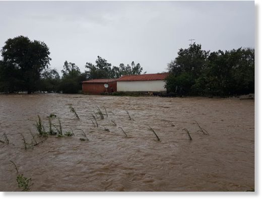 Floods in Tarija, Bolivia, January 2020.