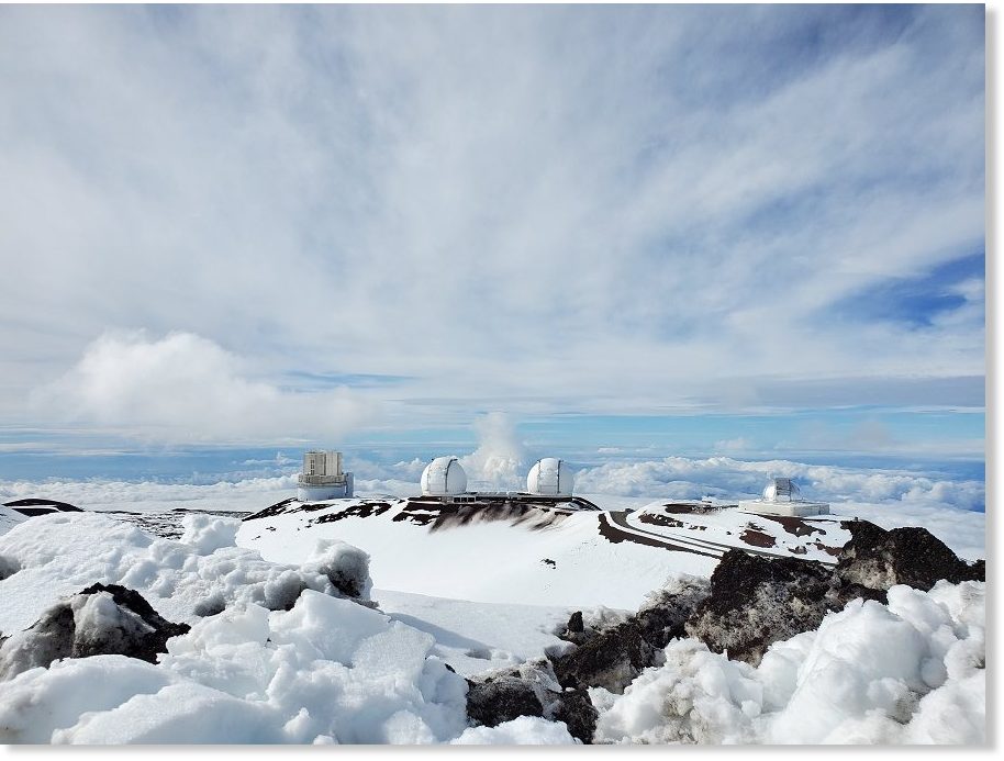 Up to 8 feet deep snowdrifts cleared away on Mauna Kea Access Road