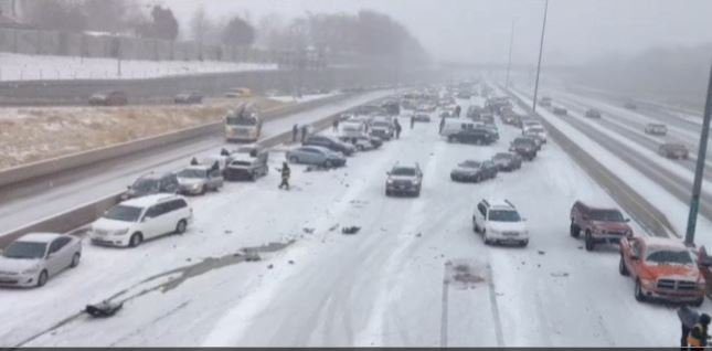 Icy roads to blame for 45 car accident, Oklahoma ...