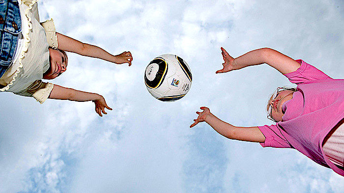 Two kids soccer ball