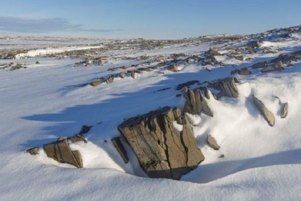 Click to enlarge rocks and snow