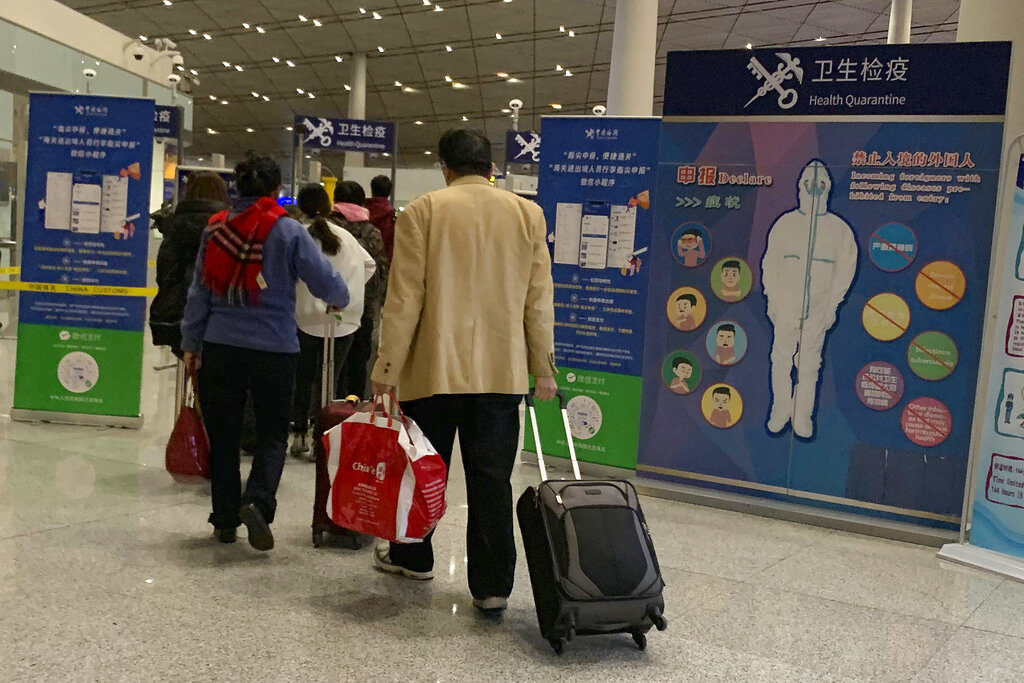 Click to enlarge virus checkpoints temperature China travel