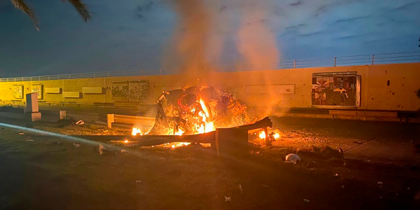 Click to enlarge burning vehicle Baghdad