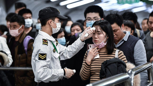 coronovirus mask china airport temperature checks
