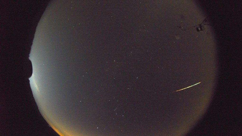 A fireball spotted over Kintail, Ont. on Tuesday, Jan. 21, 2020 is seen in this image from the Royal Astronomical Society of Canada's Collingwood Observatory.