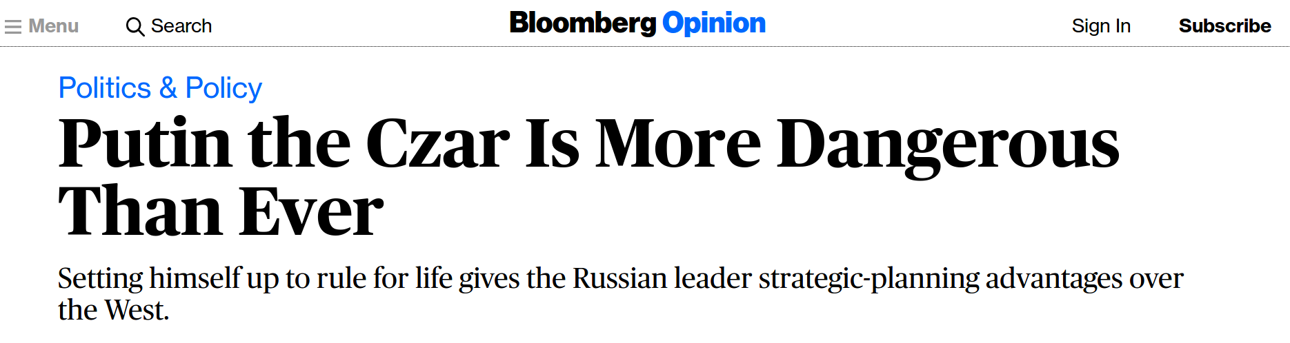 Click to enlarge headline Putin new government russia