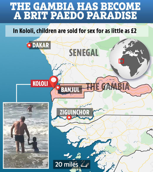 The gambia map pedophiles