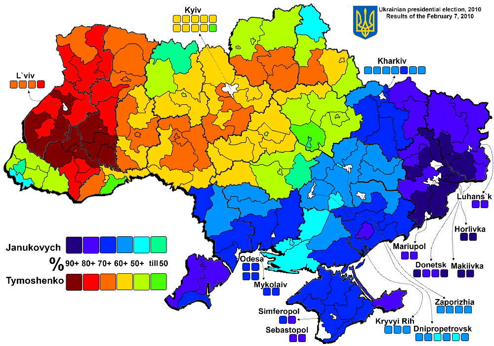 election results ukraine 2010 donbass