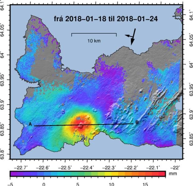 Click to enlarge Possible Magma Accumulation on Reykjanes Peninsula