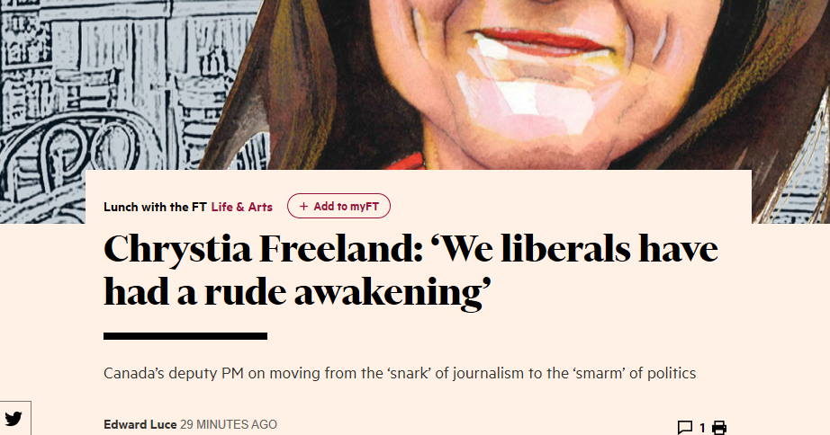 chrystia Freeland Financial times Ukraine
