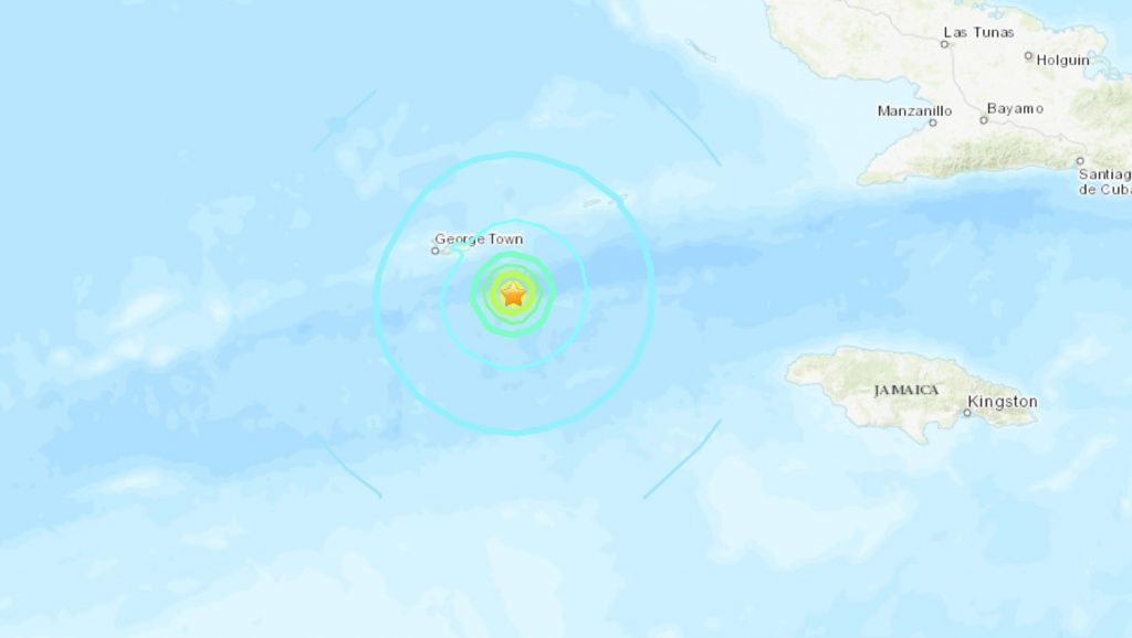 Click to enlarge M6.1 earthquake hits off the Cayman islands on January 28 2020