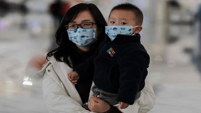 Chinese with face masks