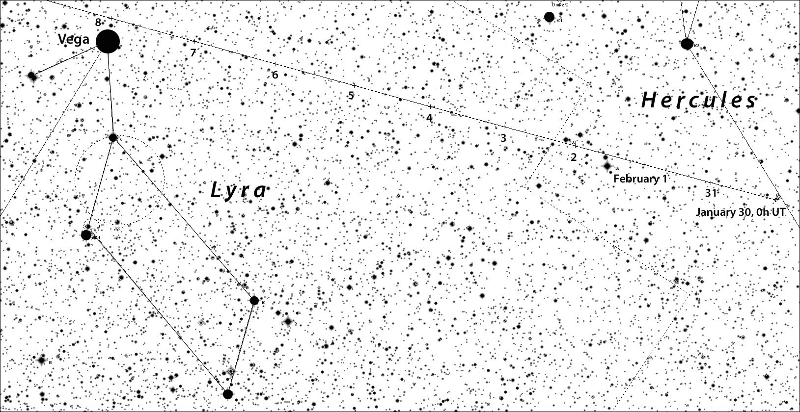 Click to enlarge Comet Iwamoto track