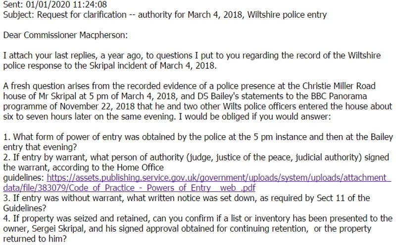 questions police power of entry skripal house