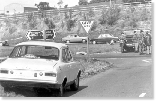 One of the cars used by the loyalist gunmen in the Miami Showband killings