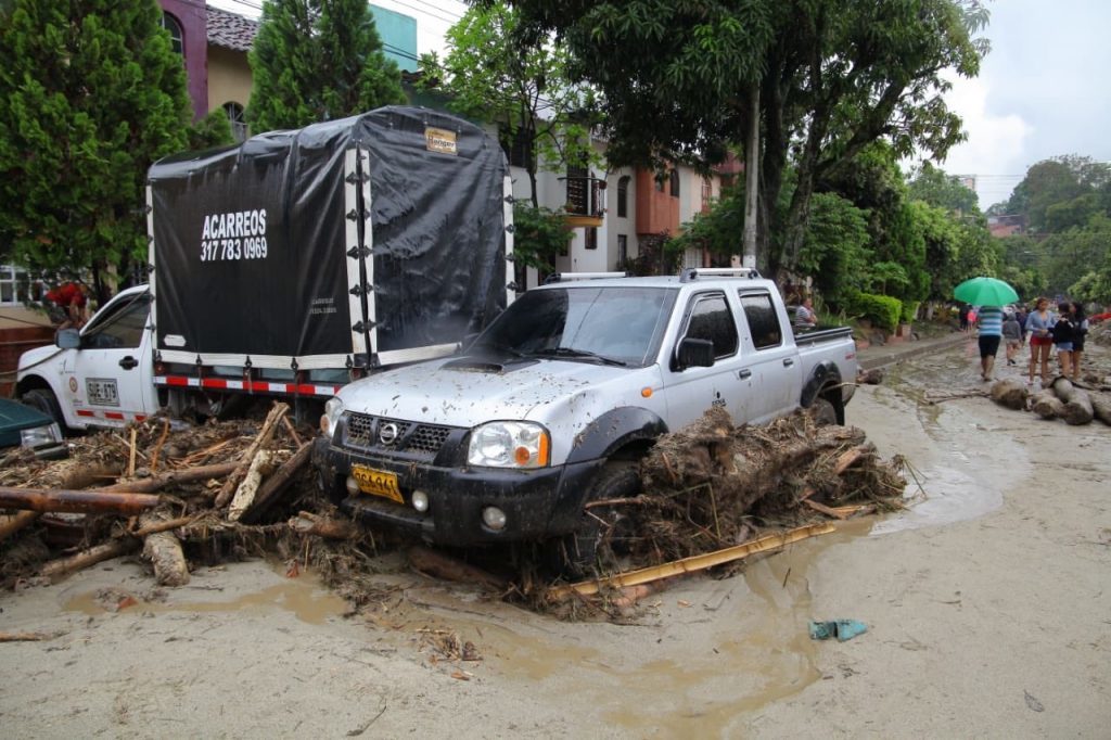 Flood damage in Floridablanca, Santander,