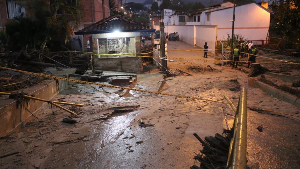 Flood damage in Floridablanca, Santander, Colombia, January 2020.