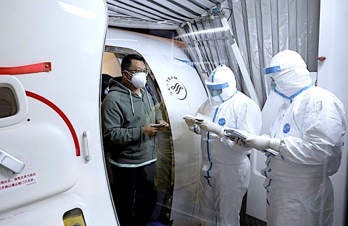 Click to enlarge Quarantine workers