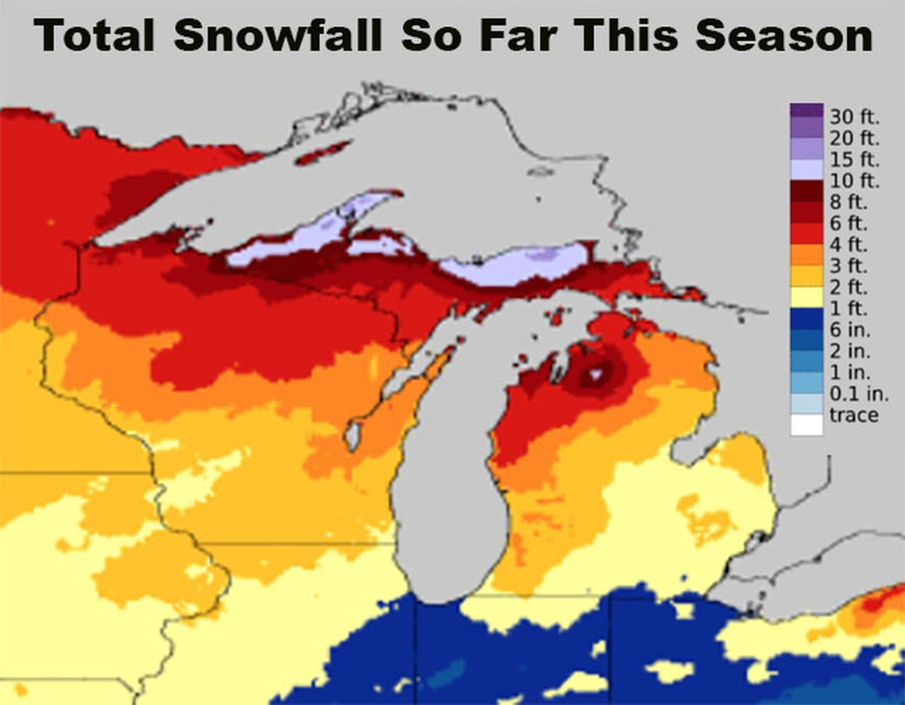 Snow so far as of January 31, 2020