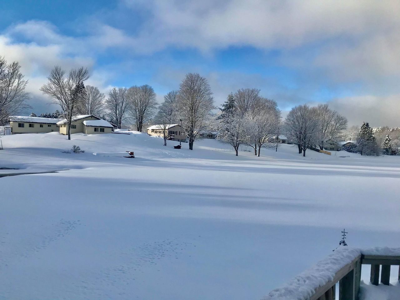 Snowbanks on January 31, 2020 at Toivola in the Keweenaw Peninsula.