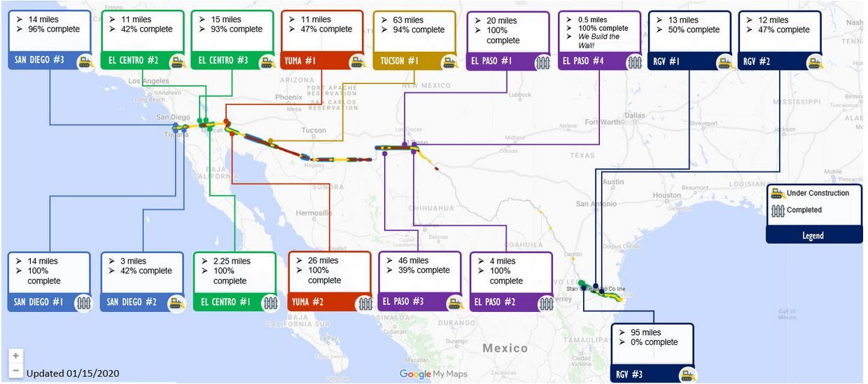 border wall mexico progress