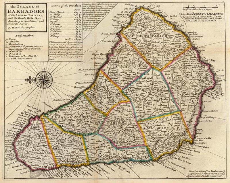 17th-century map Barbados