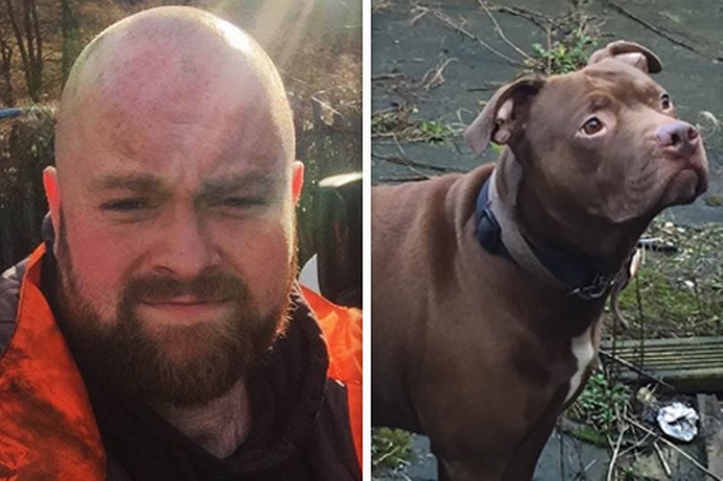 Jonny Halstead, left, and his dog