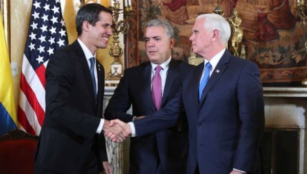 Click to enlarge Guaido with Mike Pence, US Vice President.