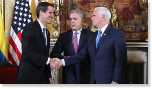 Guaido with Mike Pence, US Vice President.