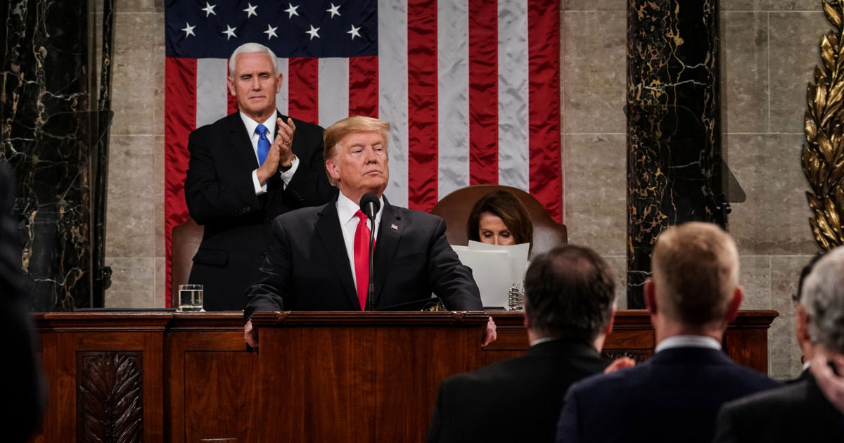 Click to enlarge Trump state of the union 2020 pelosi