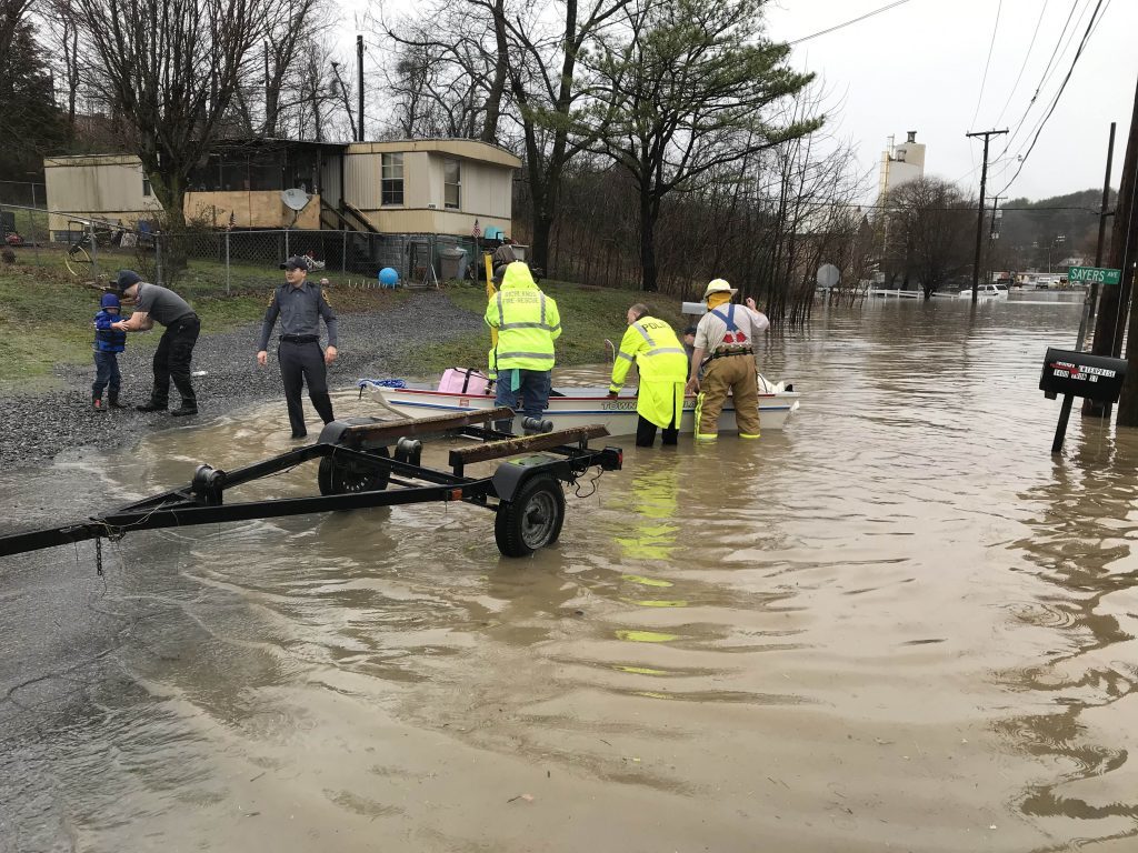 Click to enlarge Evacuations in Tazewell County, Virginia, after flooding in Richlands.