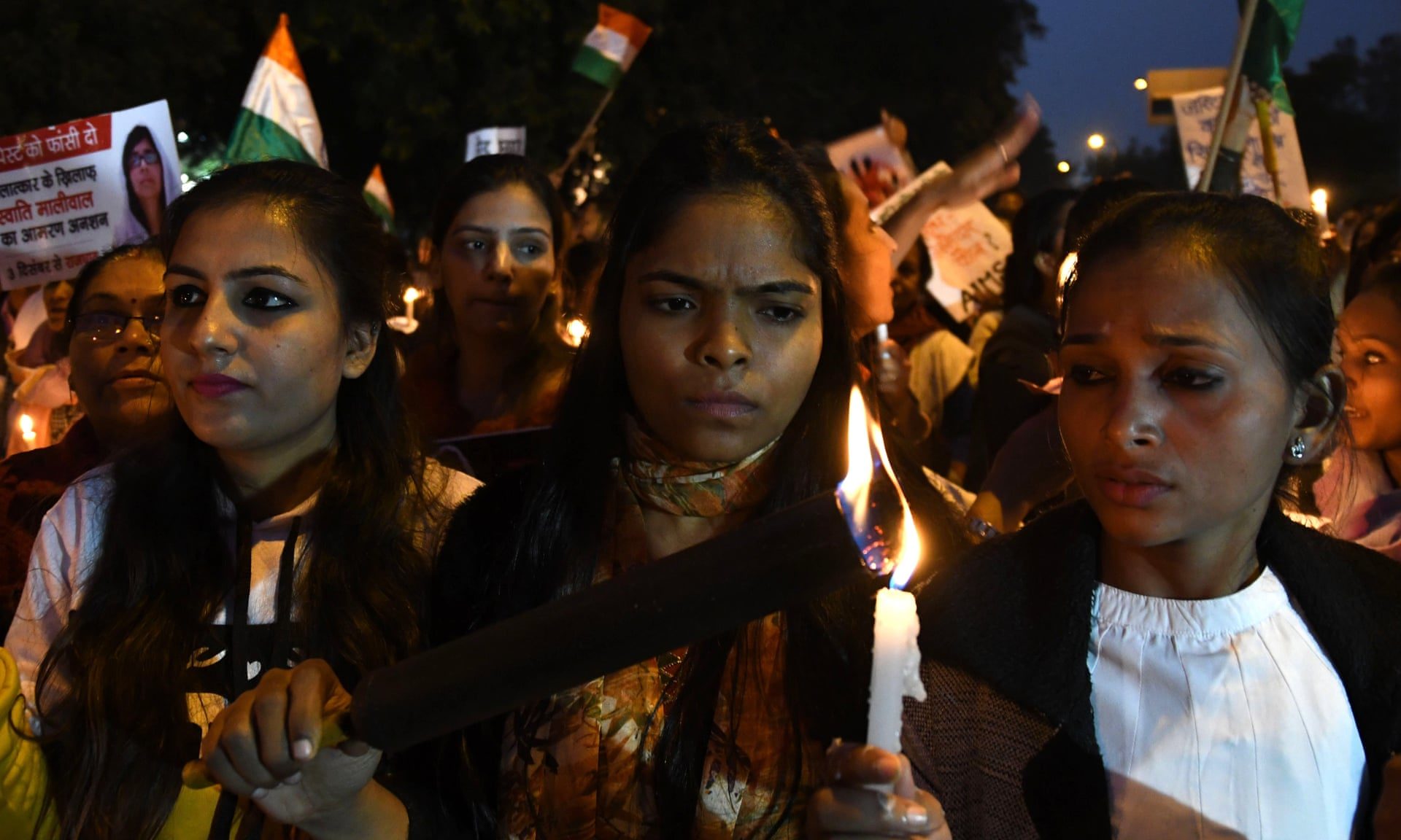Click to enlarge Woman protestors in Delhi