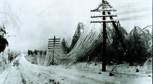 iced electric poles